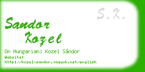sandor kozel business card